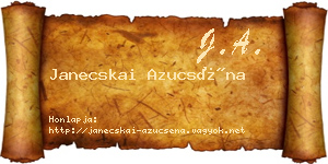 Janecskai Azucséna névjegykártya